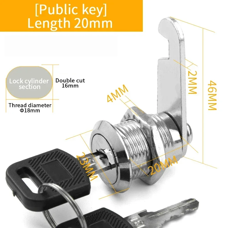 5/20/100Sets Veiligheidsslot Metalen Cilinder Kast Locker Cam Lock Met Sleutels Beveiliging Mailbox Lock lade 16 MM/20 MM/25 MM/30 MM