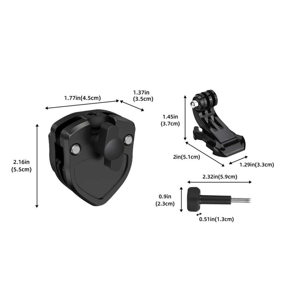 Windshield Mount Clamp with 1/4 Screw Hole Action Camera Mount Clip 180 Degree Rotable Motorcycle Bracket Clip for Sports Camera