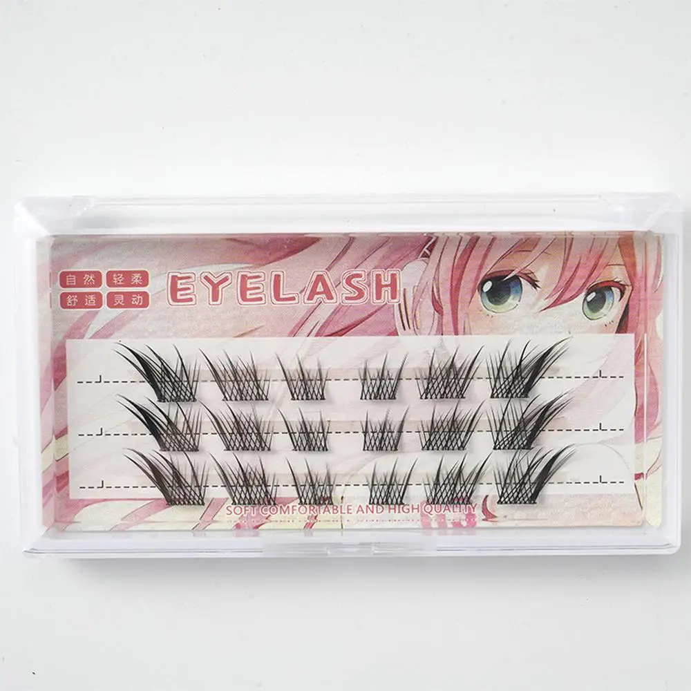 DIY at Home Manga Lash Clusters Fox Eye Natural Look False Eyelashes Reusable Anime Lash