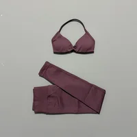 2 Piece Sports Set Women Yoga Backless Halter Bra High Waist Scrunch Seamless Pants Sport Suit Gym Sportswear Workout Set - Image 5
