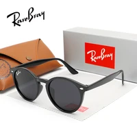 Gafas de sol de diseñador de marca de lujo para hombre, gafas de sol redondas Vintage rojas y azules para mujer, gafas de sol Retro para conducir para hombre UV400