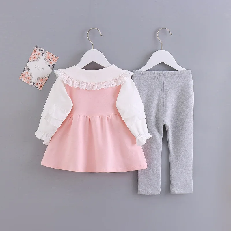 New Spring Autumn Baby Girls Clothes Children Long Sleeved Dress Pants 2Pcs/Sets Toddler Fashion Casual Costume Kids Tracksuits