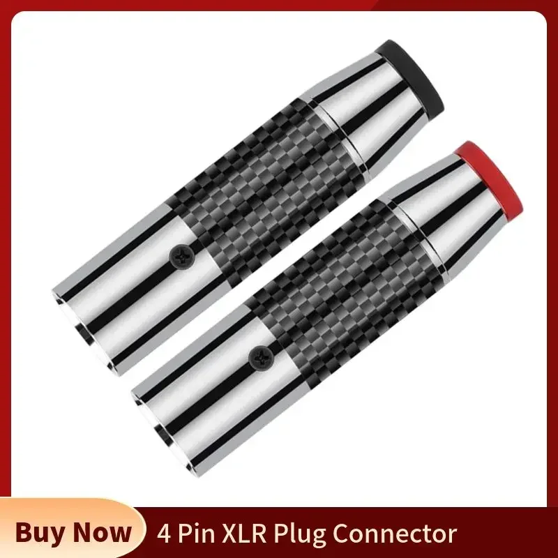 4 Pin XLR Connector Cannon Plug Consumer Electronics Solder Microphone Audio Cable Speaker Terminal Stainless Steel Black Red