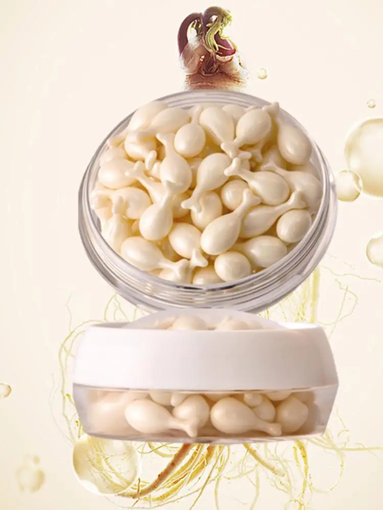 Capsule d'essence de Ginseng Fullerène, Anti-rides, raffermissant, estompe les ridules, hydratant, extrait de Placenta, crème d'essence, soins pour la peau