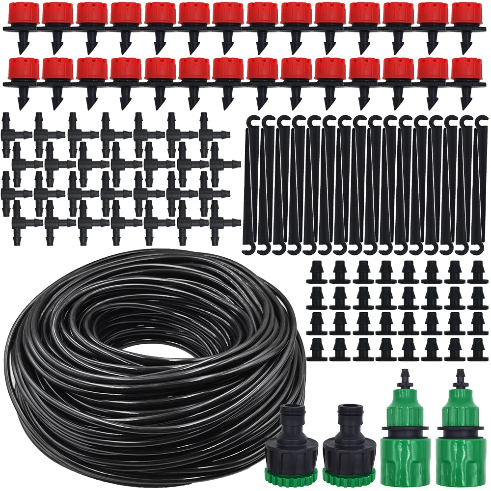 Portable Micro Drip Irrigation System, 20M Automatic Watering Kit with Adjustable Drippers for Garden