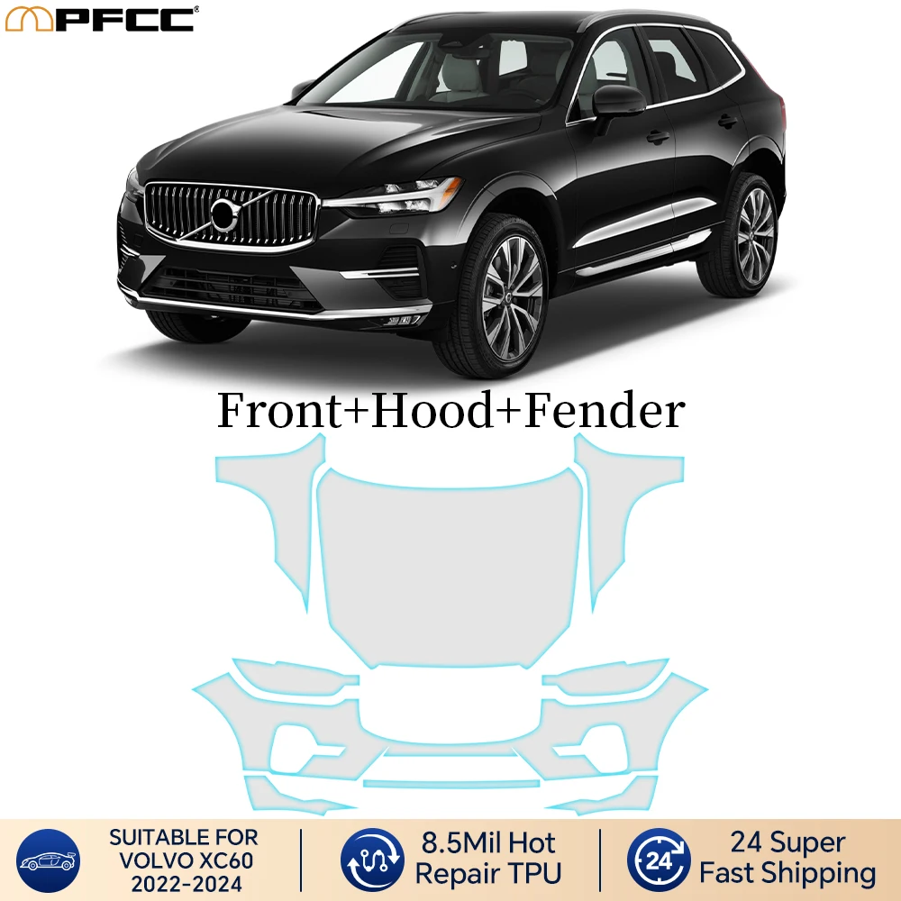 

Предварительно вырезанная пленка PFCC для Volvo XC60 2022-2024 PPF, прозрачная защитная пленка для автомобильной краски, комплект наклеек, наклейка против царапин