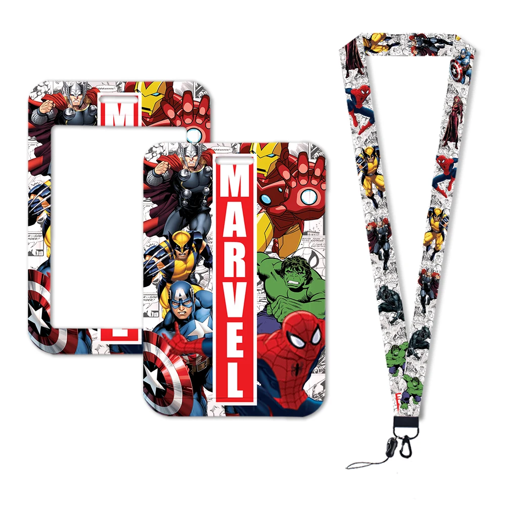 Superhero Lanyard Credit Card ID Holder Badge Doctor Nurse Student Women Travel Bank Bus Business Card Cover Badge