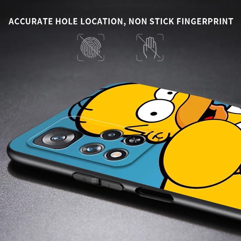 Funny Homer Simpson For Xiaomi Redmi Note 12 12S Turbo 11 11T 11S 10 10S 9 8 8T 7 Pro Plus 5G Black Phone Case Cover