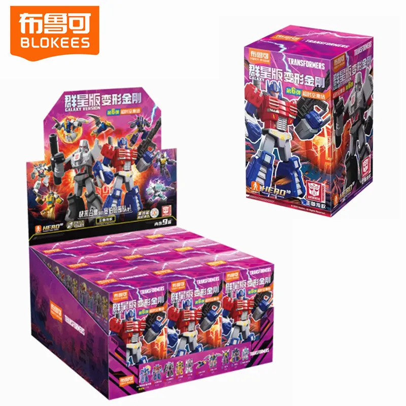 

1 коробка/9 шт. оригинальные строительные блоки Blokees Transformation Optimus Prime Megatron Bumblebee слепая коробка коллекция игрушек для детей