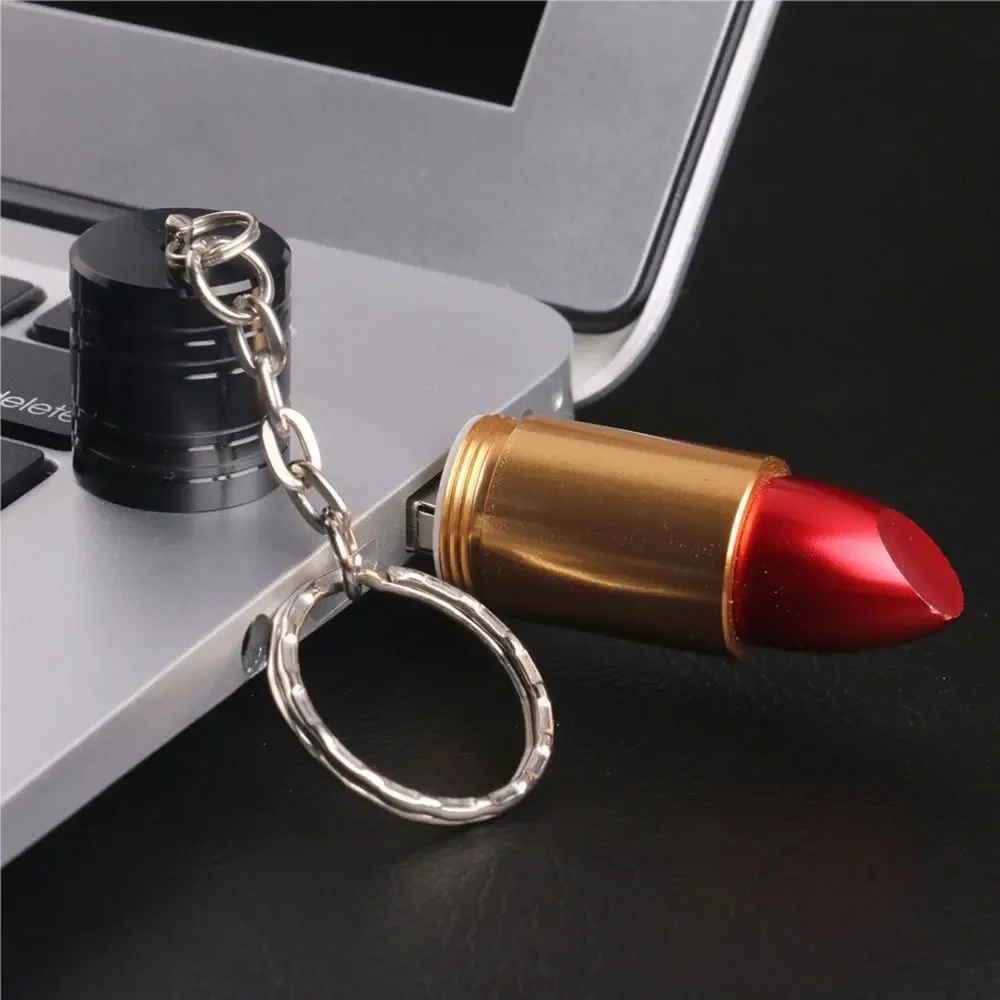 Pendrive con forma de U para mujer, lápiz labial con memoria Usb 2,0, 4GB, 64GB, 8GB, 16GB, 32GB, 64GB, 128GB