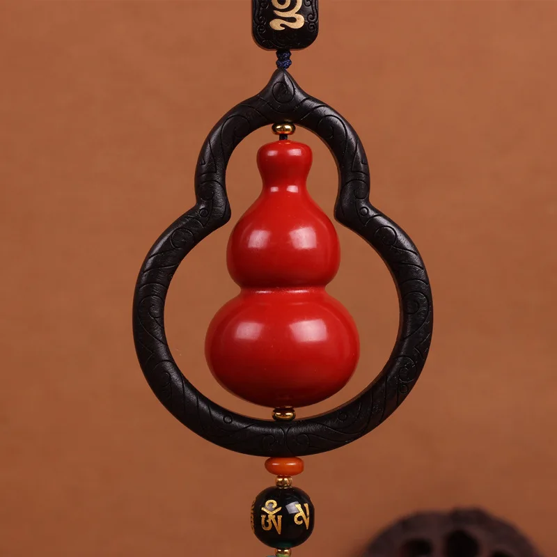 Handmade Bottle Gourd Bodhi Figurines Pendants Fu Car Ornaments Peace Charm Decoration Chinese Knot Style Home Decor Feng Shui