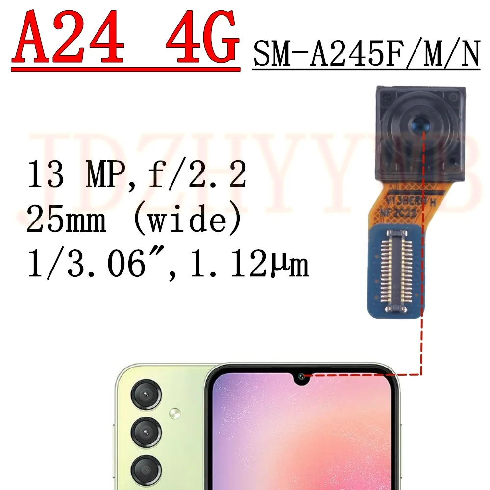 Front Rear Camera Module For Samsung A24 4G A245F A245N A245M Frontal Selfie Wide Back Facing Main Backside Camera Flex Cable