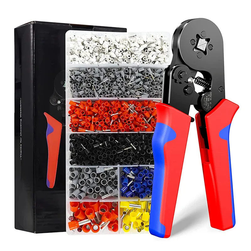 200/450/800/1250/1800 PCS Tubular Terminal Crimping Pliers Multifunctional VE Crimping Pliers Cold Crimping Tools