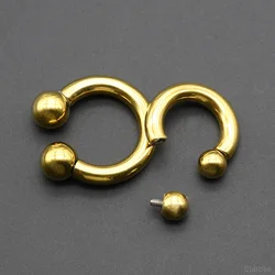 8G-00G Large Gauge Stainless Steel Horseshoe Ring Internally Threaded Barbell Nose Rings Septum Piercing Lobe Earrings Earweight