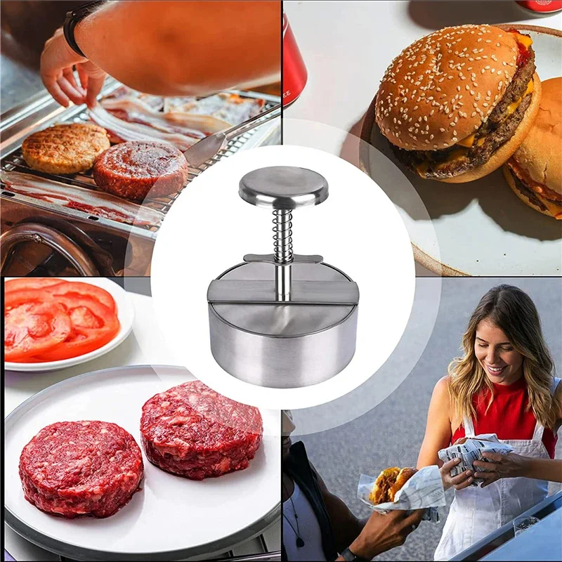 Hamburger Press Hamburger Patty Maker 430 Stainless Steel Non-Stick Burger Press for Making Meat Patties and Thin Burgers