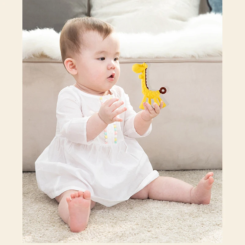 Baby Silicone Teether BPA Free Newborn Dental Care Food Grade Teething Toys Anti-eating Hand Baby Accessories