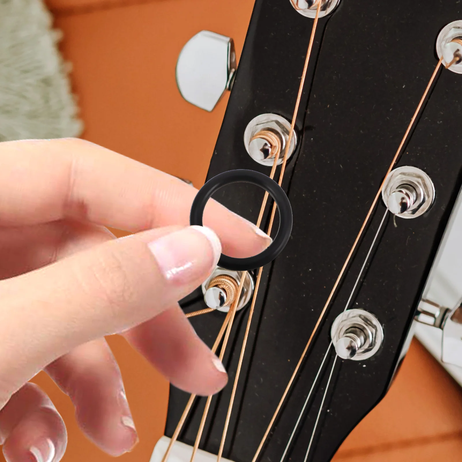 

100 Pcs Guitar Knob Accessories Pick up Supply 12mm Shape Rings Pickup Pats Black Design Seals Gaskets Supplies