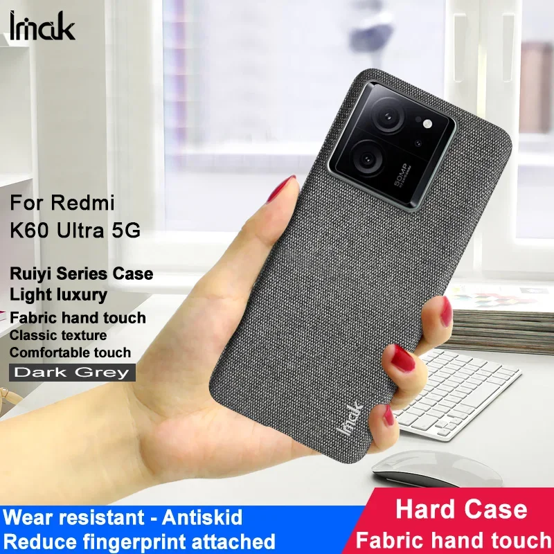 

Жесткий чехол IMAK с тканевым рисунком для Xiaomi Redmi K60 Ultra K70 Pro, роскошный чехол на заднюю панель Funda K70e K 60 Ultra, чехол для телефона