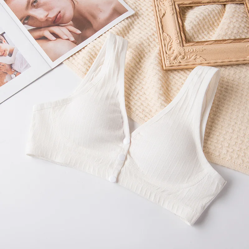 Anti-Sagging Cotton Maternity & Nursing Bra - Thin and Elastic, Push-up, Suitable for Feeding and Pregnancy, Wirefree