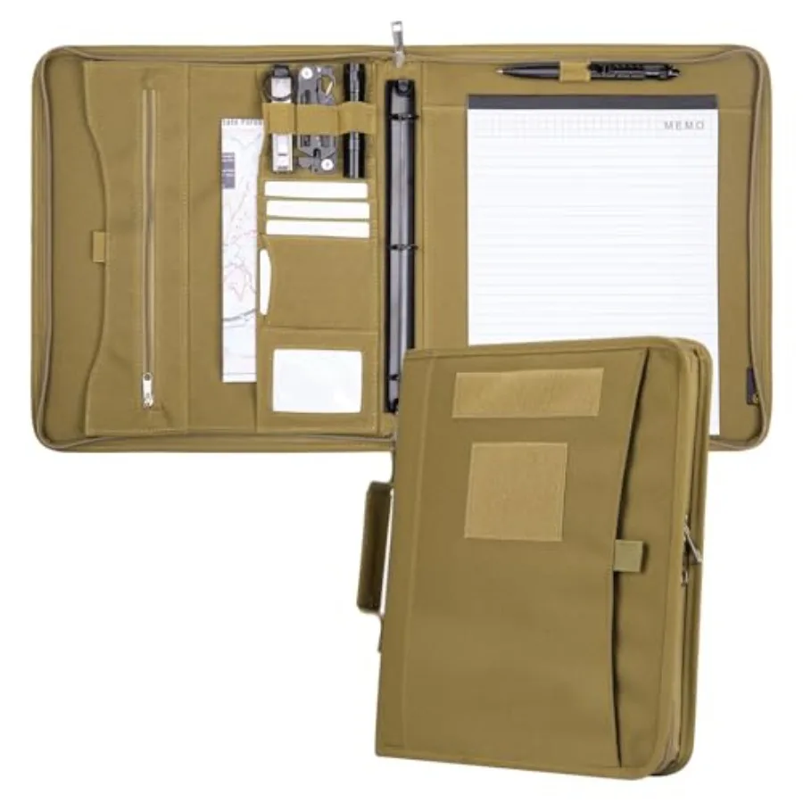 

Tactical Padfolio Portfolio Binder with Zipper and 25 Sheets of Letter Size PaperNotebook Cover Tactical Notebook with Zippered