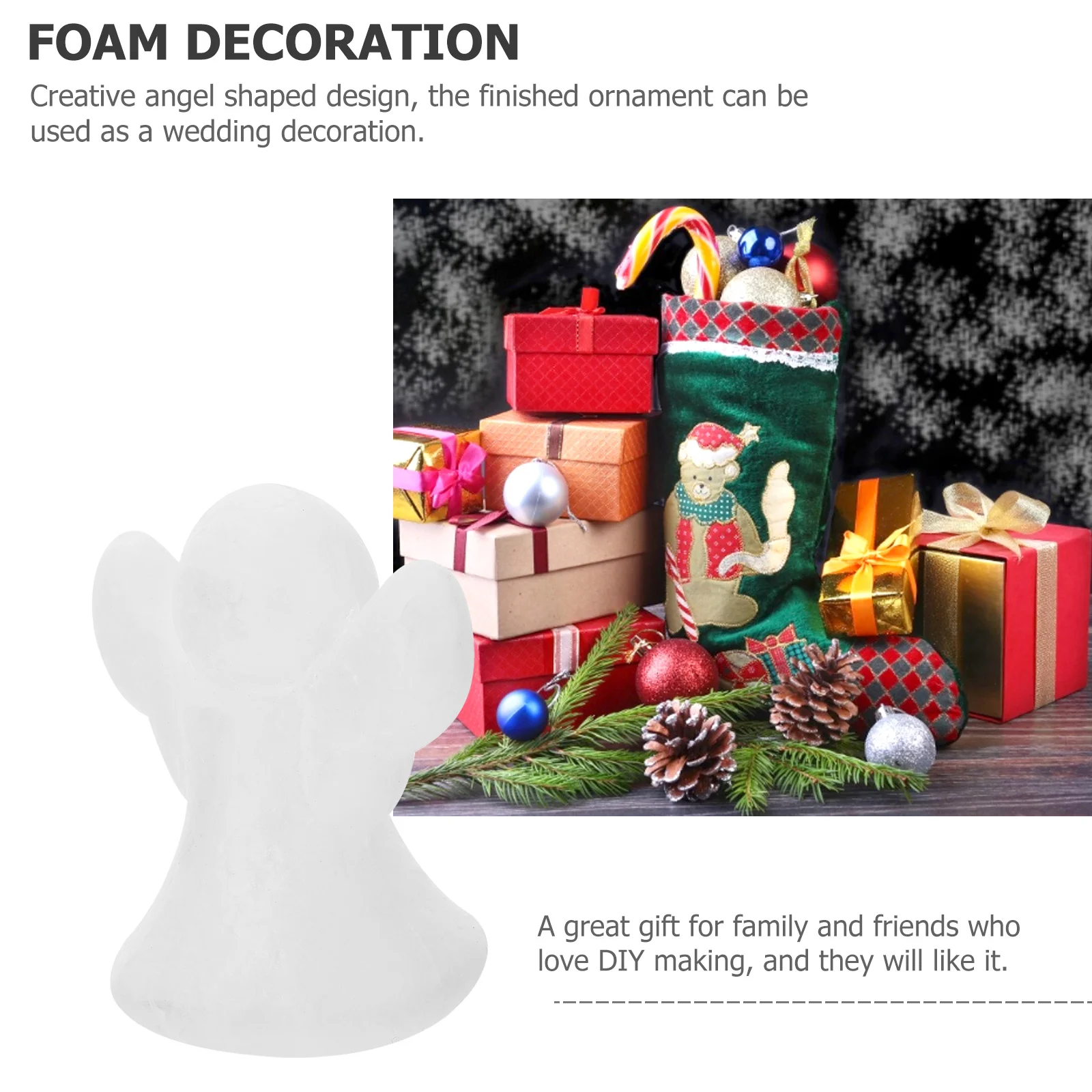 

30Pcs White Foam Angel Shapes Creative DIY Painting Supplies Wedding Decoration Polystyrene Foam Crafts Craft Foams Angel