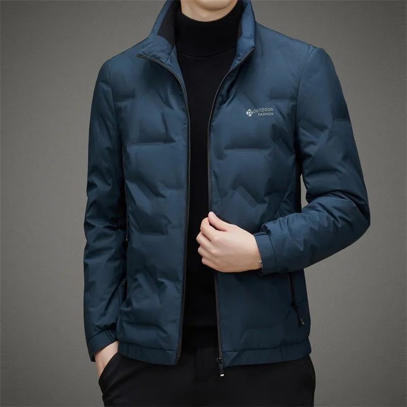 

Lightweight Casual ort down Jaet Men's Stand Collar Faionable Winter Coat Warm Breathable Polyester Fiber Filling