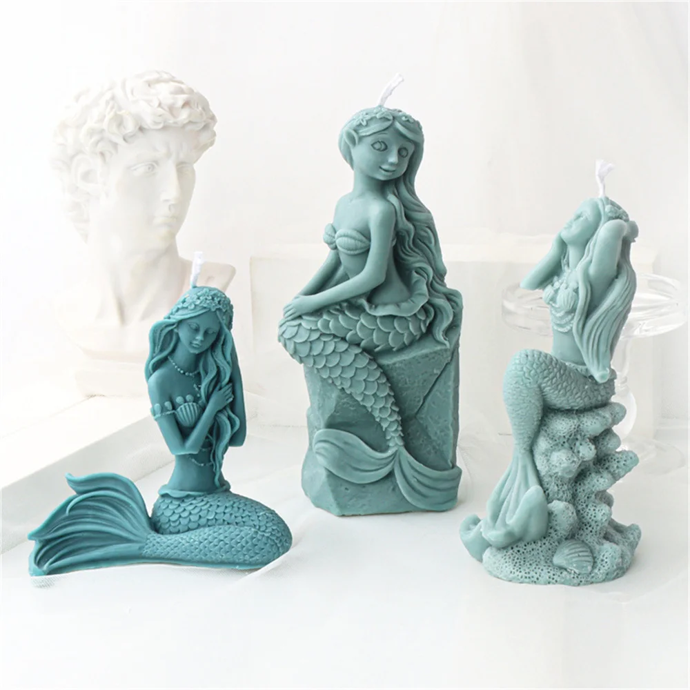 3D Shell Conch Mermaid Silicone Mold Epoxy Resin Fondant Candle Ornaments DIY Handicrafts Mold Hand Gift Making Tool