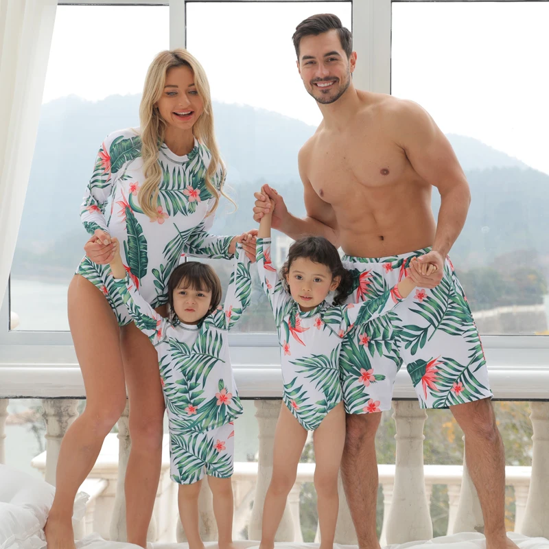 Traje de baño de leopardo a juego para niñas y mujeres, conjunto de Bikini para madre, padre y niños, ropa de playa