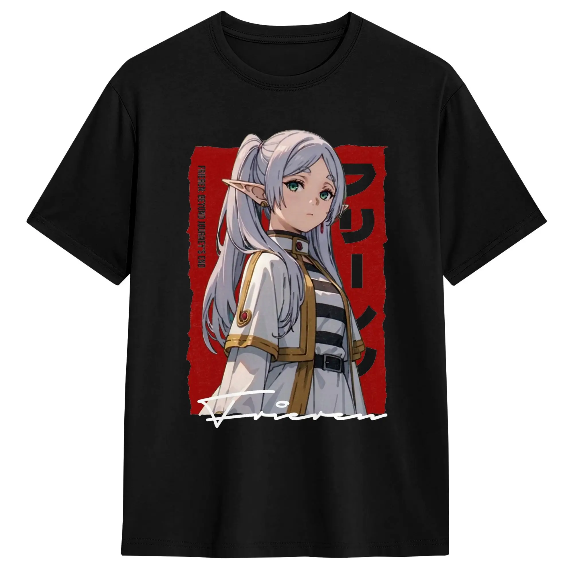 Frieren Beyond Journey's End T Shirt Unisex 100%Cotton Clothing Vintage  Round Neck Short Sleeve