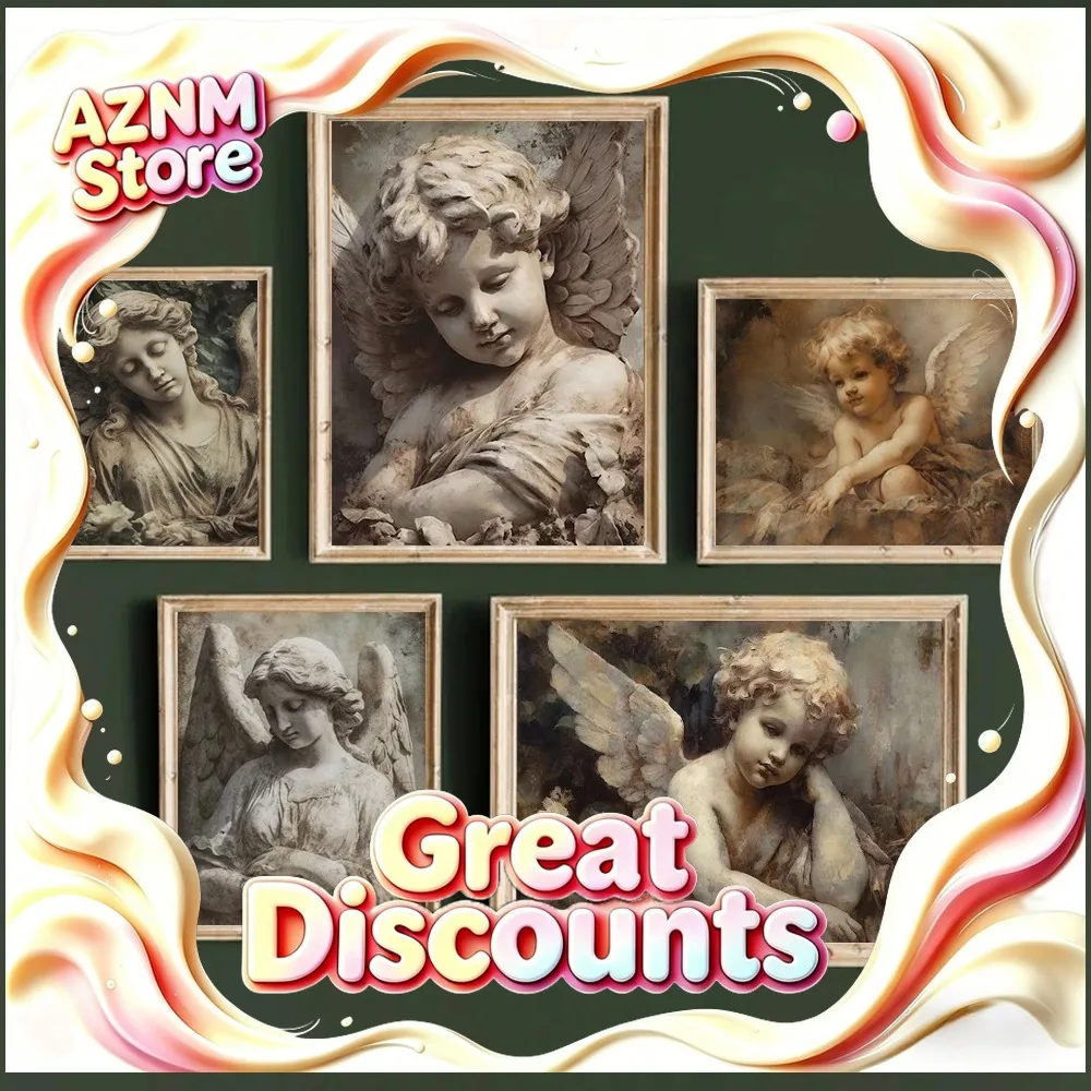 Guardian Angel Poster Prints For Gallery Living Room Home Decor Funny Angel And Cherub Christian Canvas Painting Wall Art Gif