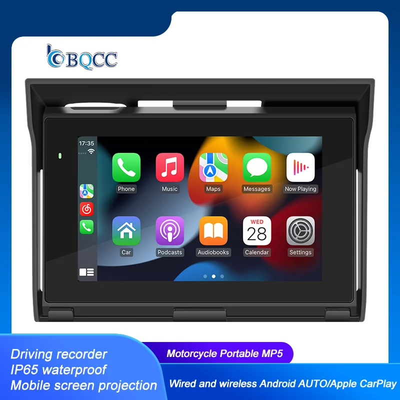 

BQCC 5-inch capacitive screen portable navigation motorcycle dedicated CarPlay Android AUTO mobile phone screen projection