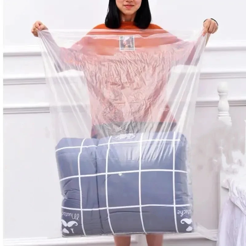 PE Material Waterproof Moisture-proof Household Storage Bag Quilt Clothing Large Capacity Dust Thicken Transparent Plastic Bag