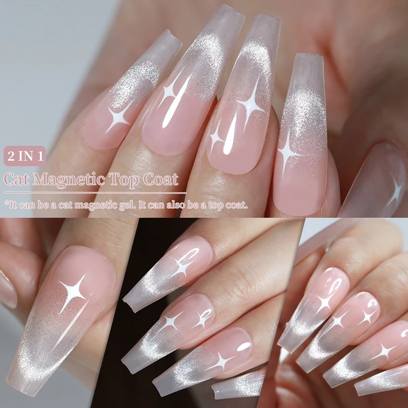 LILYCUTE 7 مللي 2 في 1 إثارة القط المغناطيسي هلام معطف فوقي سوبر إثارة بريق الفضة سنولايت المغناطيسي هلام مسمار الفن الورنيش #3