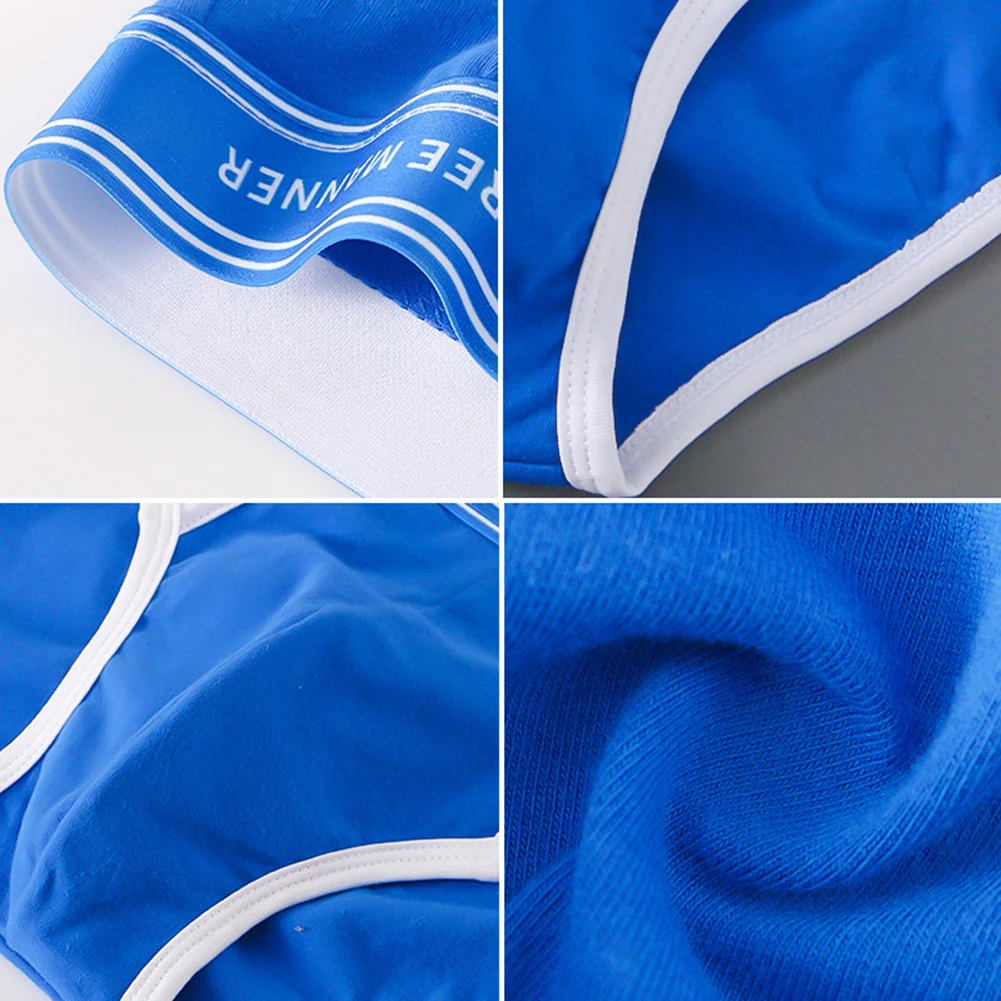 Soft Breathable Sport Briefs Breathable Light Blue Breathable Underpants Applicable For Male Classic Style Briefs