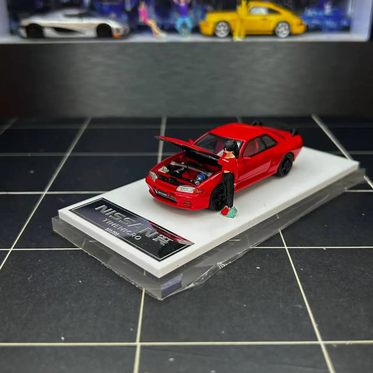 دييكاست TIMEMICRO 1:64 مقياس نيسان سكايلاين GTR غطاء مفتوح سبيكة سيارة نموذج تحصيل لعبة هدية تذكارية عرض حلية