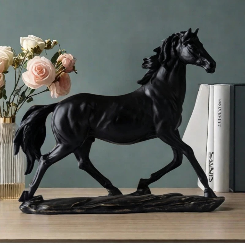 Vintage Resin Horse Sculptures, Home Decor for Bedrooms, Study Rooms, and Desks, Art Collections