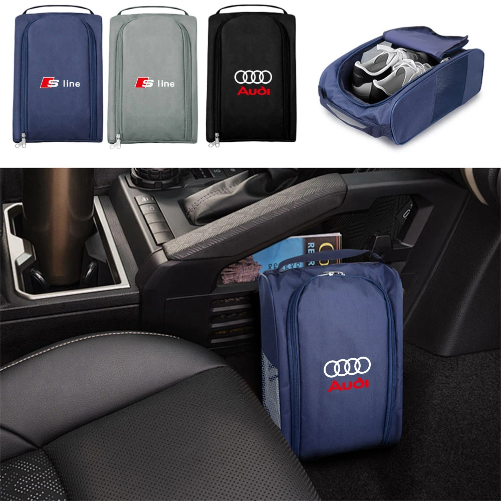 Car Emblem Shoes Storage Bag Organizer Interior Accessories Auto Styling For Audi Sline QUTTRO RS TTS S3 S4 S5 S6 S7 A3 A1 A8 A6