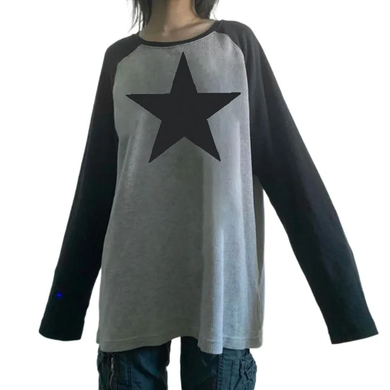 Women Star Sweater 2025 Autumn Winter New Women's Fashion Casual Sweatshirt Star Pattern Long Sleeve Top