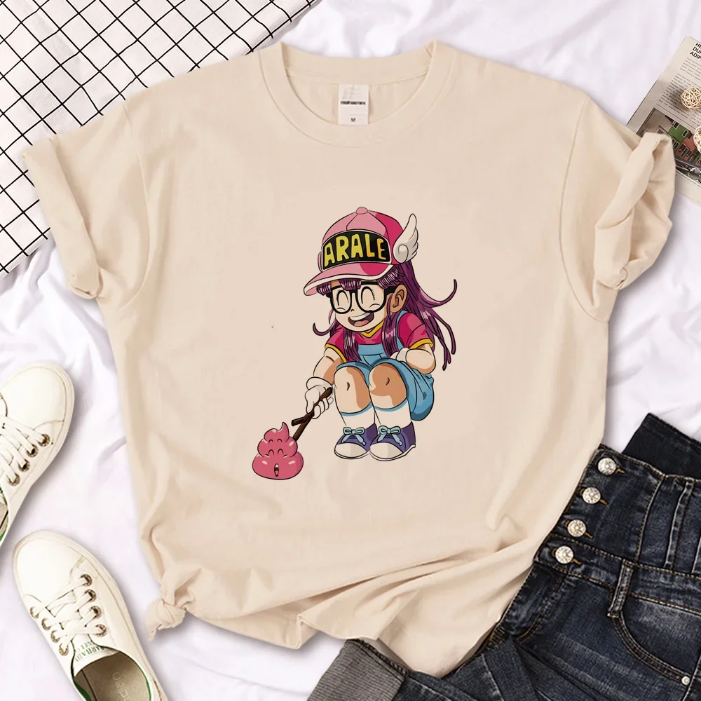 Arale T- Shirt Women Designer Japanese Women Tee Girl Designer Harajuku Round Neck Short Sleeved Clothing