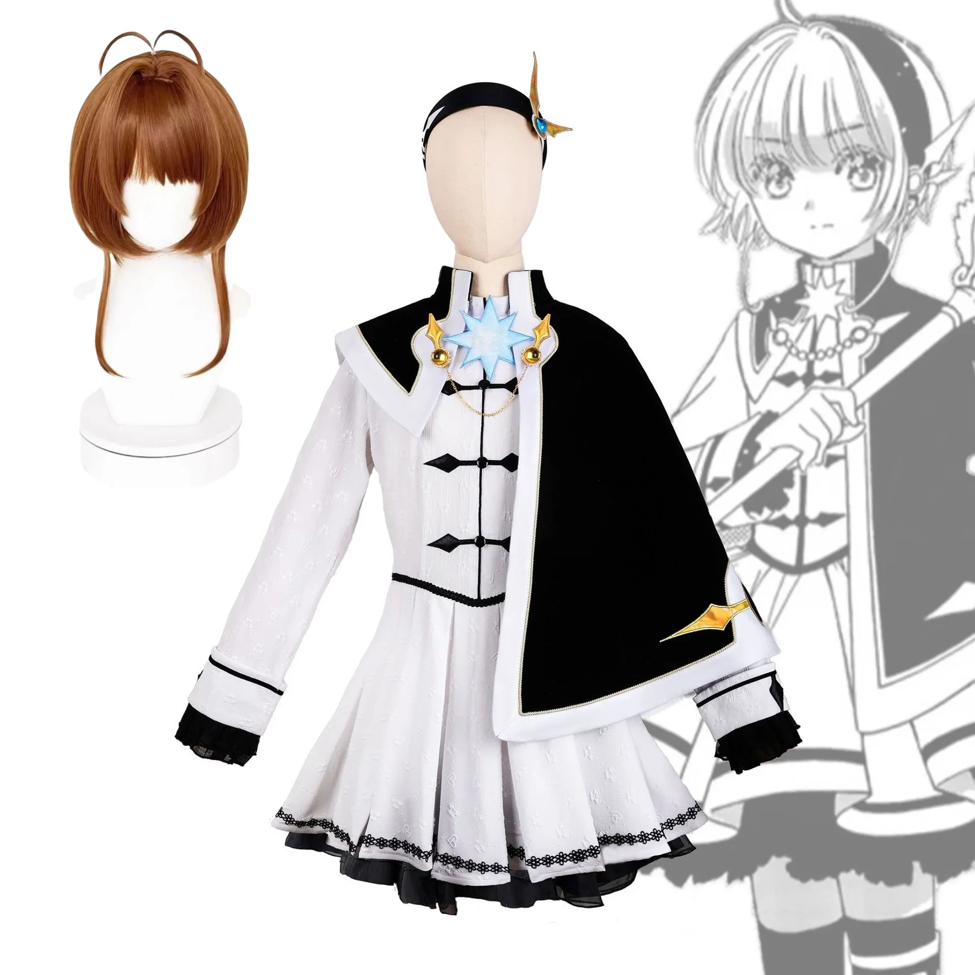 기노모토 사쿠라 코스프레 애니메이션 Cardcaptor 사쿠라 의상 할로윈 파티 의류 2025 핫 세일