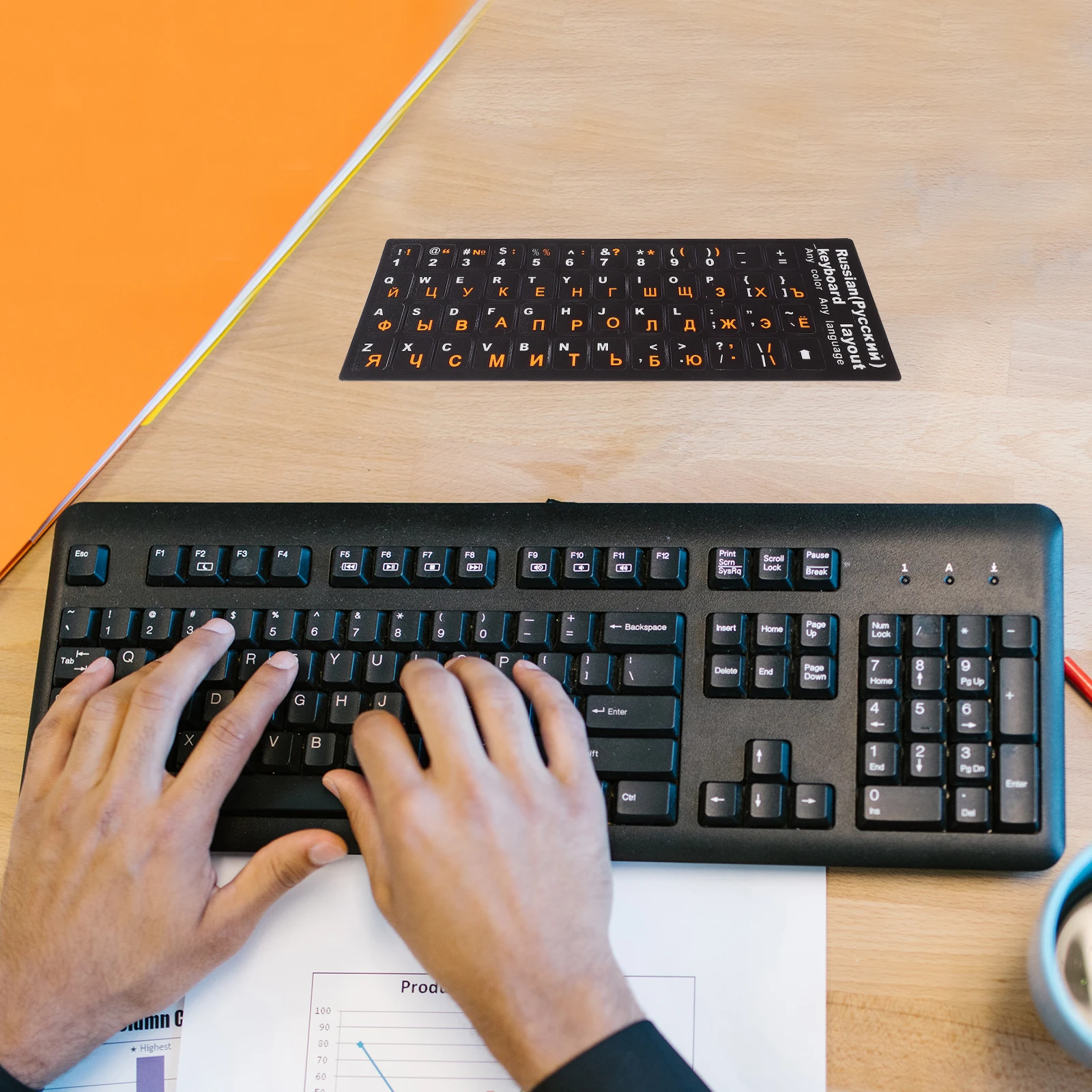 

Russian Keyboard Stickers Matte Anti-Slip Easy Apply Residue-Free For Laptop Desktop Computer Accessories