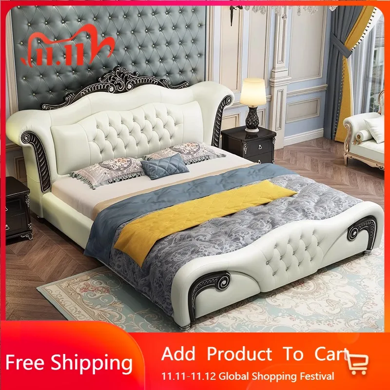 

Japanese Soft Frame Double Bed Kawaii High End Storage Luxury Queen Beds Upholstered Minder Letto Matrimoniale Salon Furniture