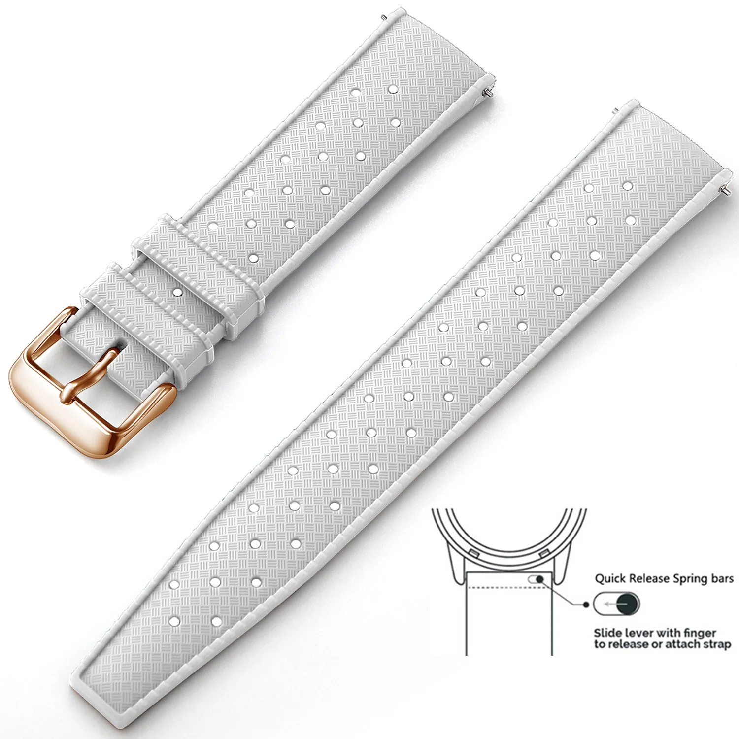 Tropisches Silikon-Uhrenarmband, Schnellverschluss-Uhrenarmband, 18 mm, 20 mm, 22 mm, Gummi-Tropic-Smartwatch-Armband, wasserdicht, mehrfarbig
