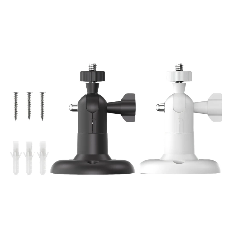 Security Camera Wall Mount Holder with 1/4in Thread Ball Head and Screw Wall Plugs for Indoor Outdoor Home Use 896C