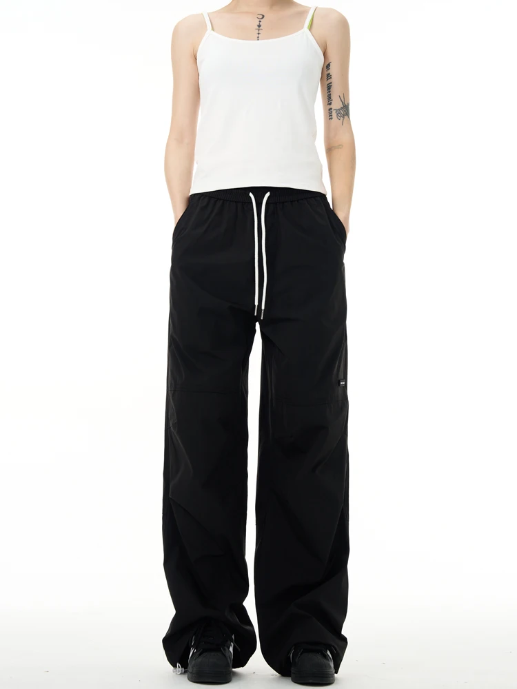 

Yeboon Американские Ретро Bla Рабочие Брюки Мужские Женские Прямые Широкие Брюки Свободные Утягивающие Драпированные Повседневные Брюки