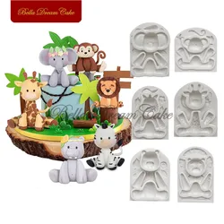 3D Jungle Animals Lion/Zebra/Monkey Design Silicone Mold Chocolate Fondant Mould DIY Clay Model Cake Decorating Tools Bakeware