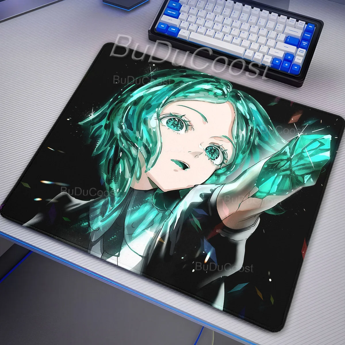 Beautiful Anime Girl L-Land of the Lustrous Mouse Pad Rubber Anti-Slip Locking Edge Deskmat PC Gamers Computer Keyboard Home Rug