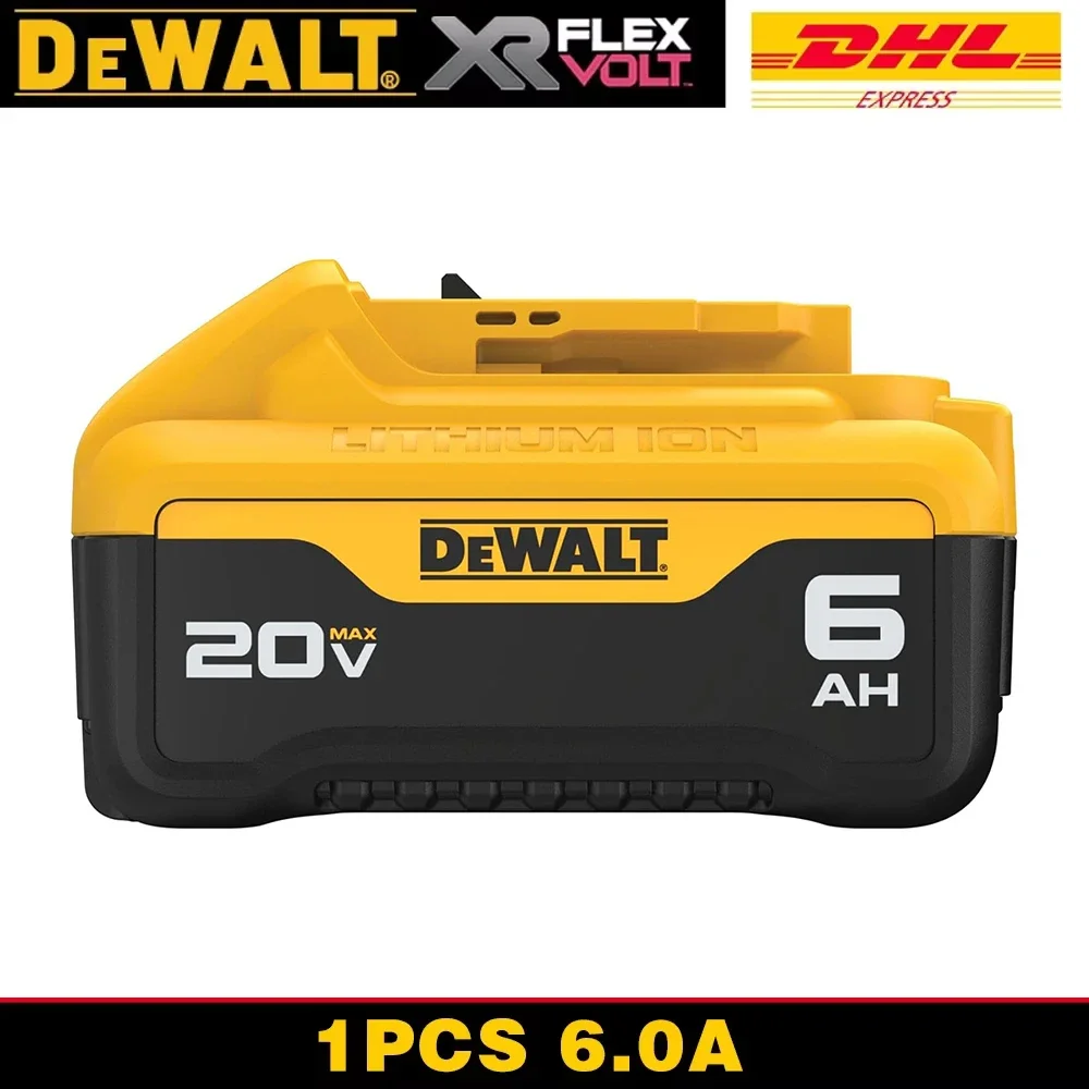 

DEWALT 20V MAX 6 Ah Lithium Ion Battery (DCB206)，Replacement for DeWalt DCB184 DCB181 DCB182 DCB200 20V Battery Charger