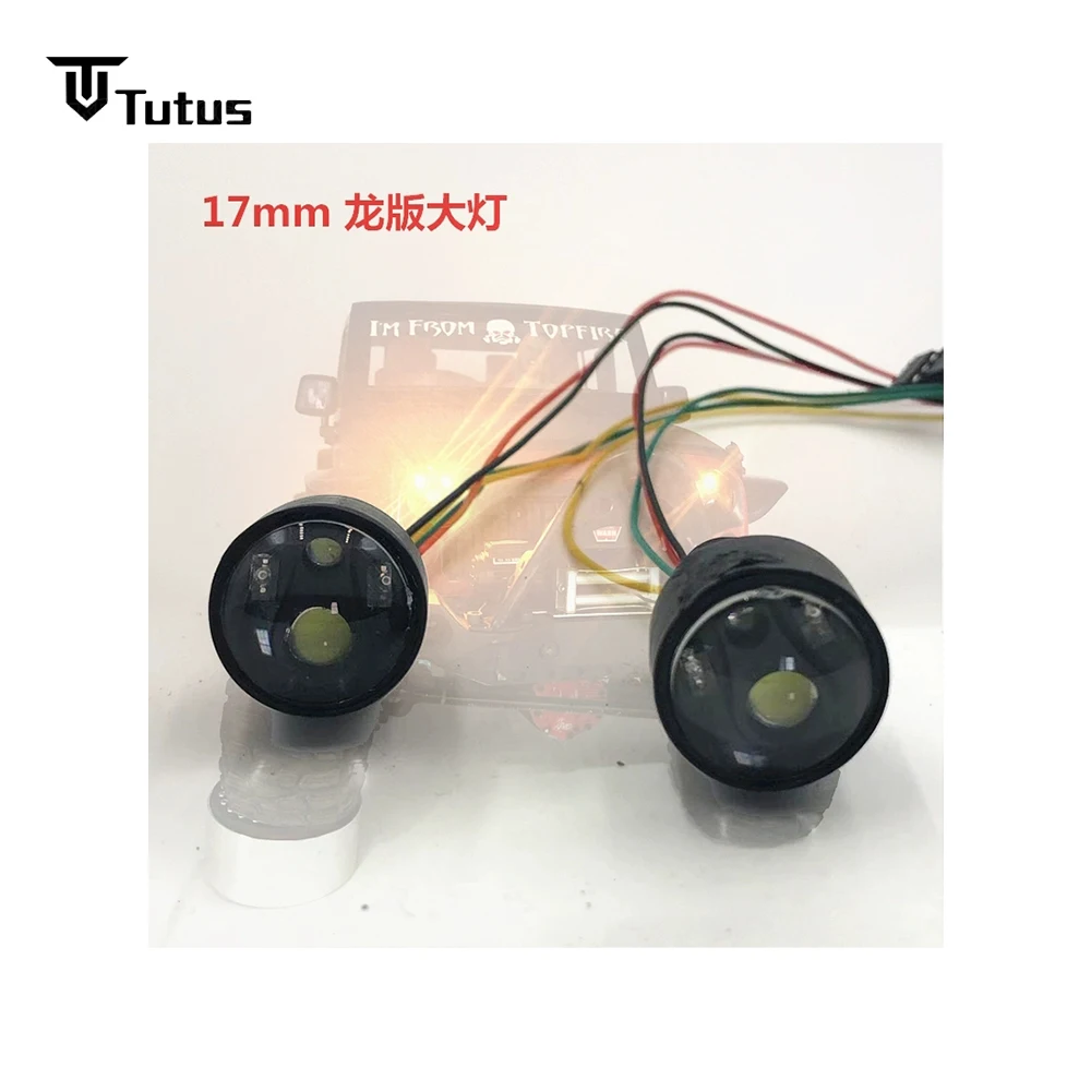 17MM RC Dragon Eye Headlights - Compatible with 1/10 Scale Wrangler 3-Door 5-Door Crawler Body Modification Accessories
