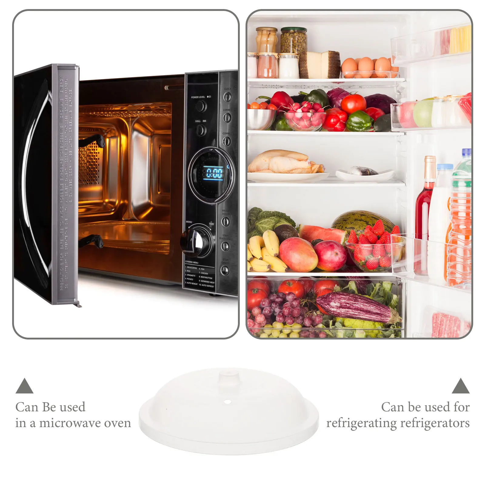 

Small Anti splash Oil Preservation Cover for Microwave Oven PP Dish Covers Transparent Food Protection Lid for Home